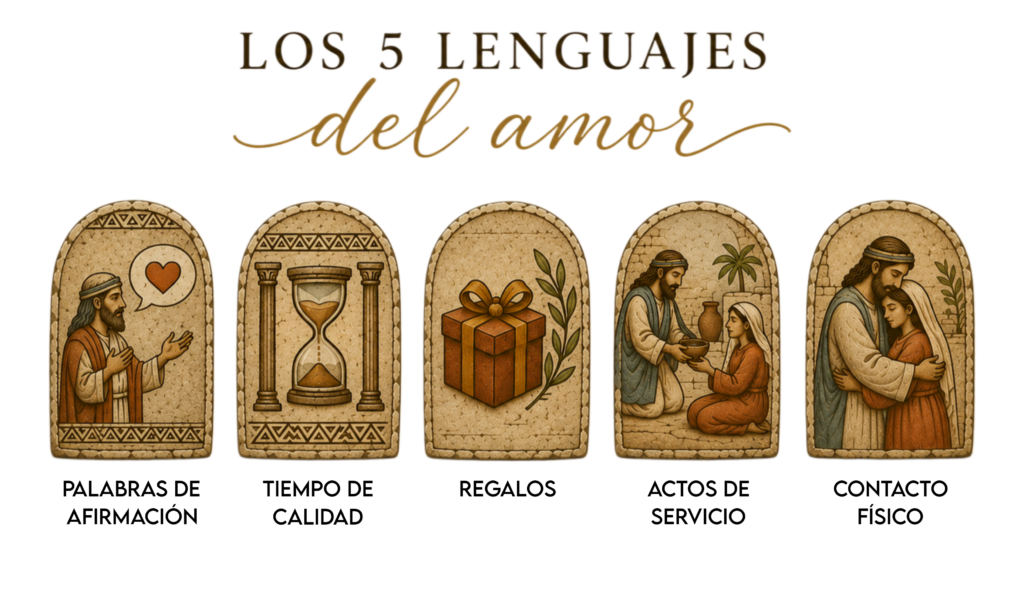 Ilustración de los lenguajes del amor del libro